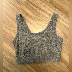 UpWest Gray Knit Crop Top loungewear cozy size S